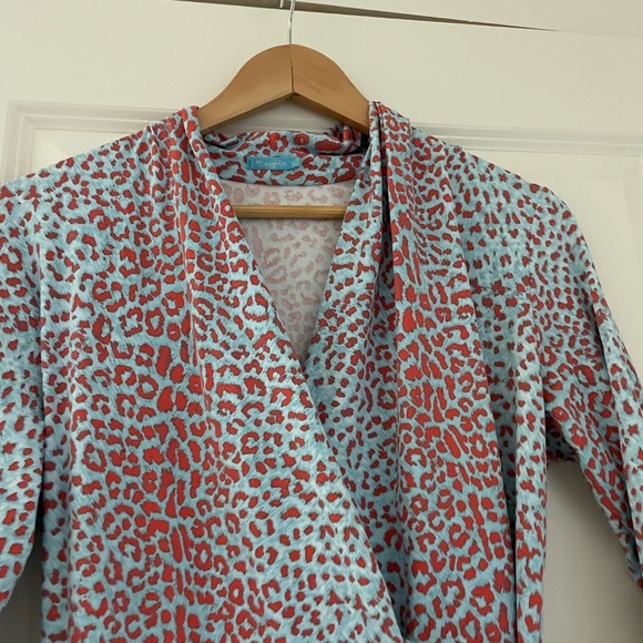 J. McLaughlin Panama Faux Wrap Catalina Cloth Dress Animal Print - Picture 6 of 9